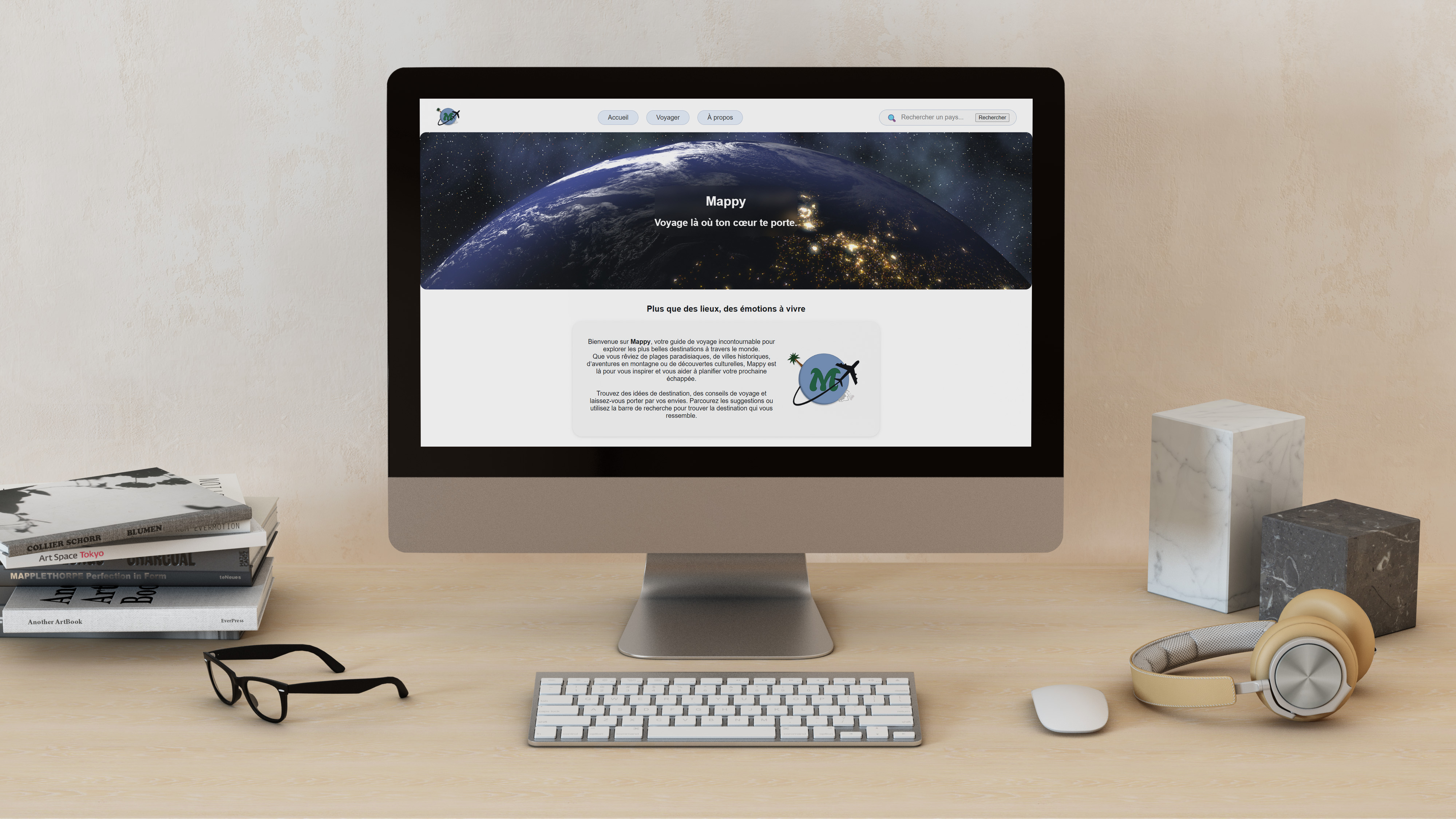 Page d'accueil de mon site web inventaire de voyage